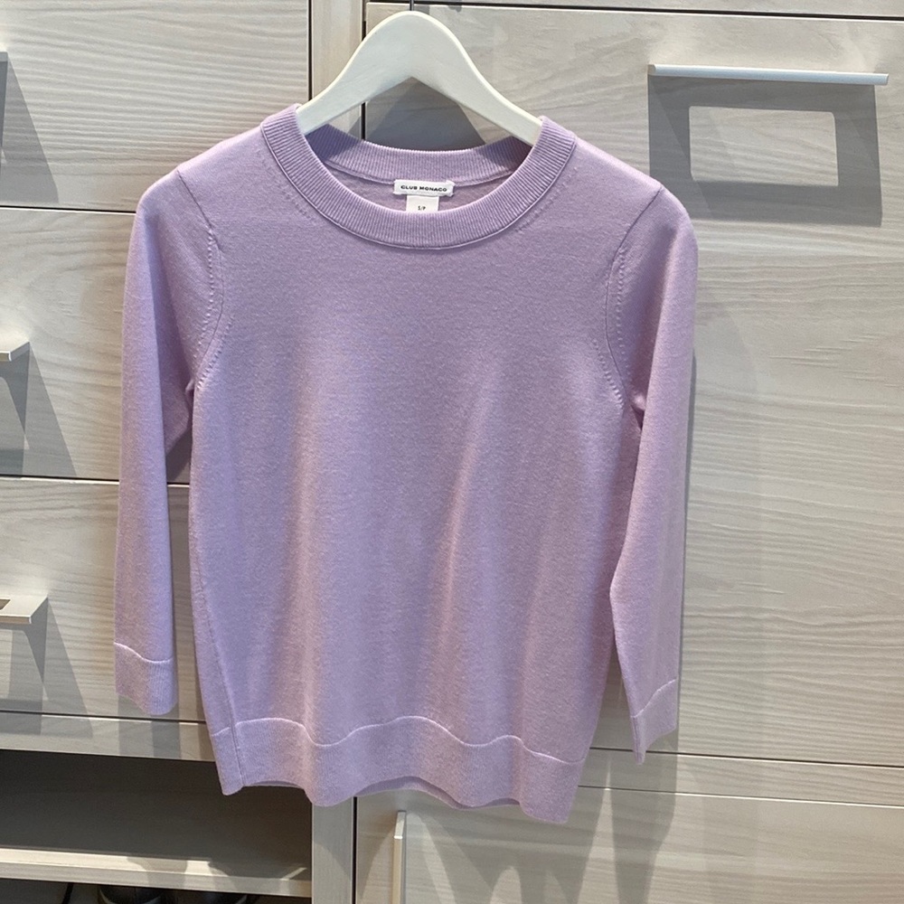 Lavender Club Monaco Lightweight Wool Sweater for Spring